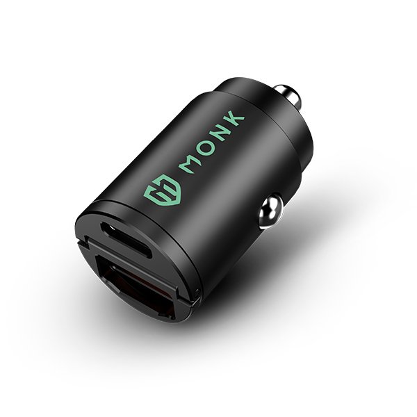 MINI nabíječka do auta USB-C + USB-A 30W MONK