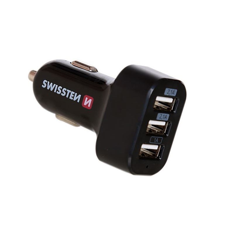 CL autonabíječka s 3x USB výstupem 5,2A Swissten 2x 2,1 A + 1x 1A