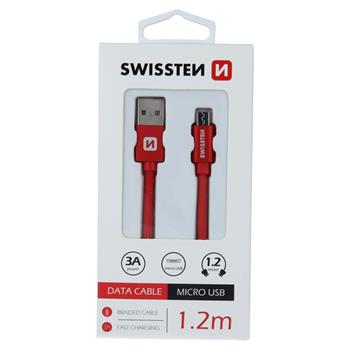 Datový kabel TEXTILE USB / micro USB 1,2m červený