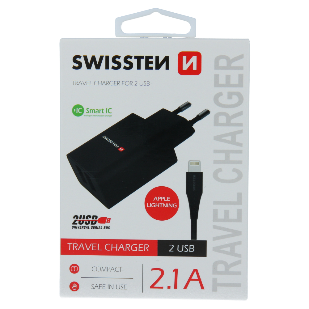 Síťový adaptér SMART IC 2x USB 2,1A + datový kabel lightning 1,2m